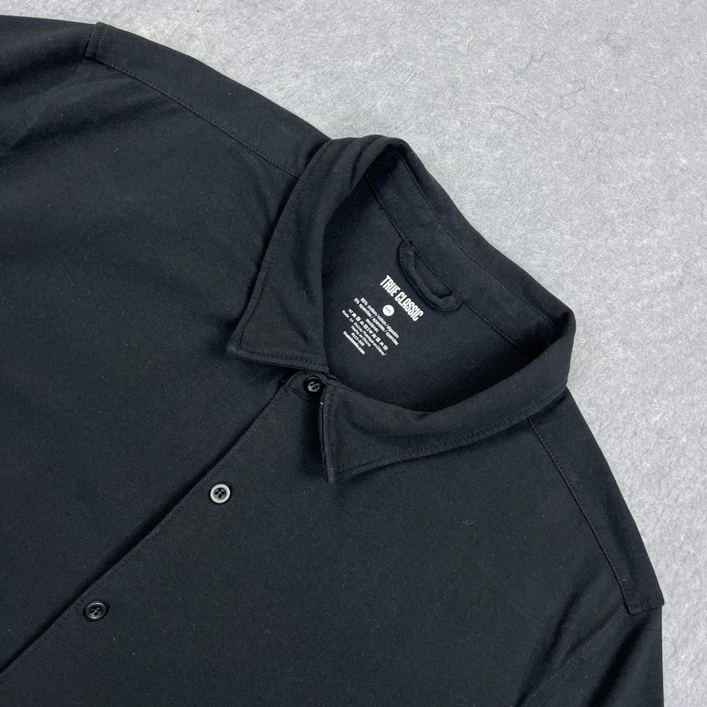 True Classic Shirt‎ Men's XL Black Long Sleeve Do-It-All Comfort Button-Down